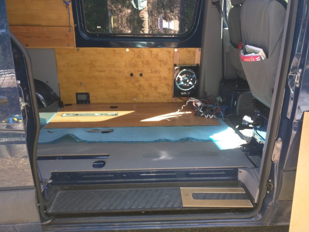 Converting a Sprinter Van to a Camper - Installing Laminate Wood Flooring