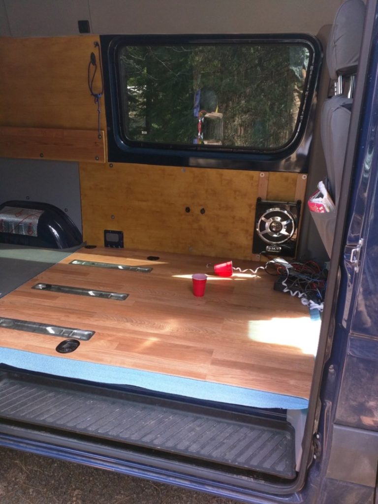 Converting a Sprinter Van to a Camper - Installing Laminate Wood Flooring